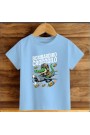 Çocuk Mavi Pamuklu Baskili T-shirt